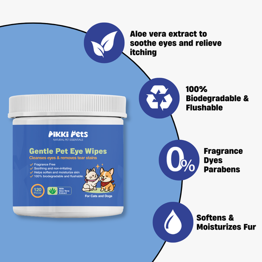 Gentle Pet Eye Tear Stain Remover Pads Dogs & Cats 120pcs