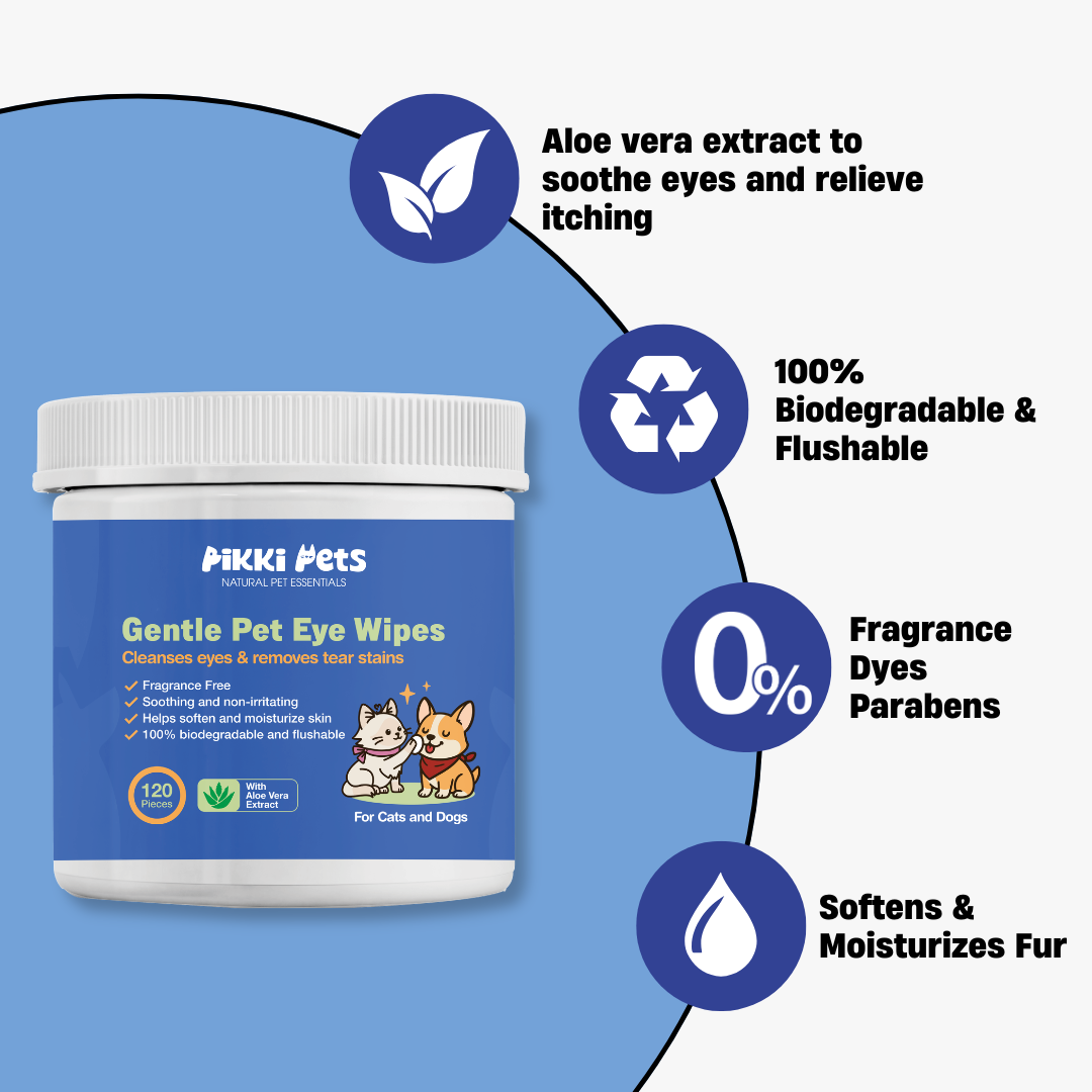 Gentle Pet Eye Tear Stain Remover Pads Dogs & Cats 120pcs